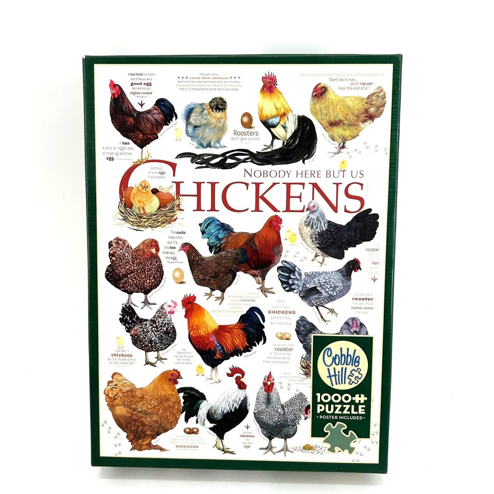 Cobble Hill Chicken Quotes 1000 Piece Jigsaw Puzzle Ashley Davis Farm Art 40137